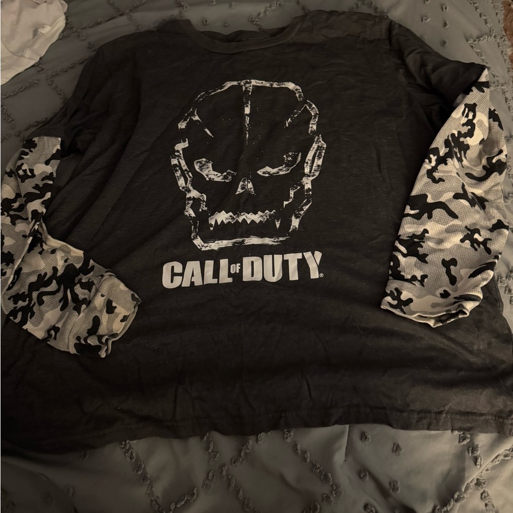 Call of Duty Black and White Long Sleeve Tee